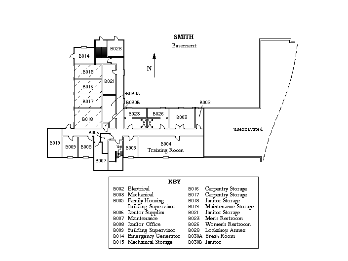 Smith Hall bottom floor plan