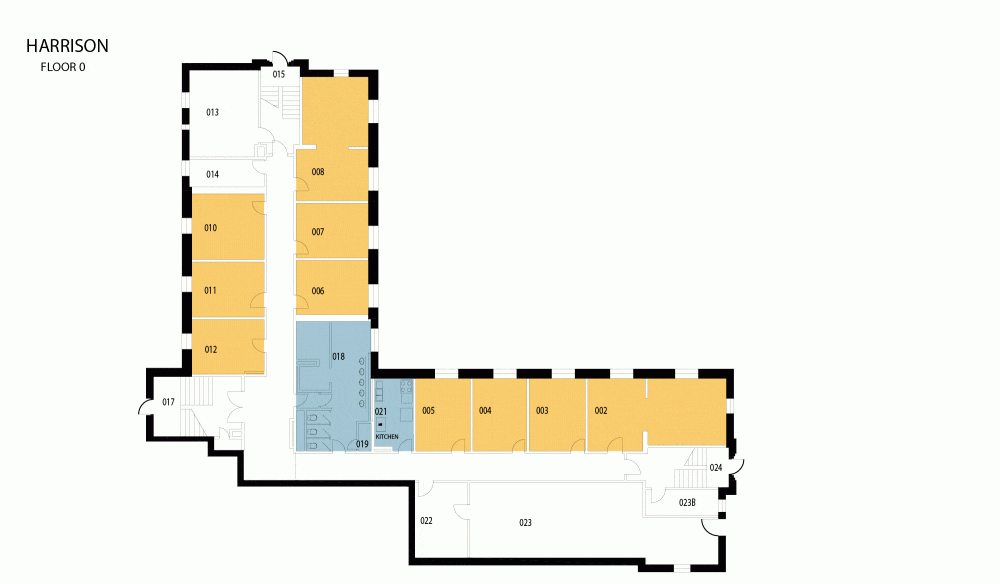 Harrison Hall lower floor plan