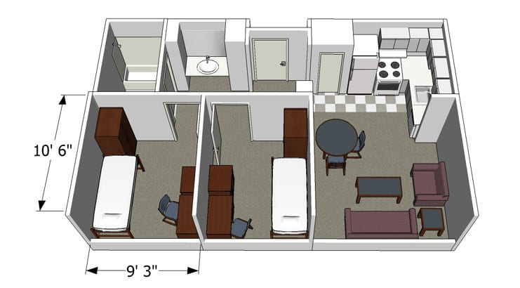Eighth Street South 2 Person Apartment diagram