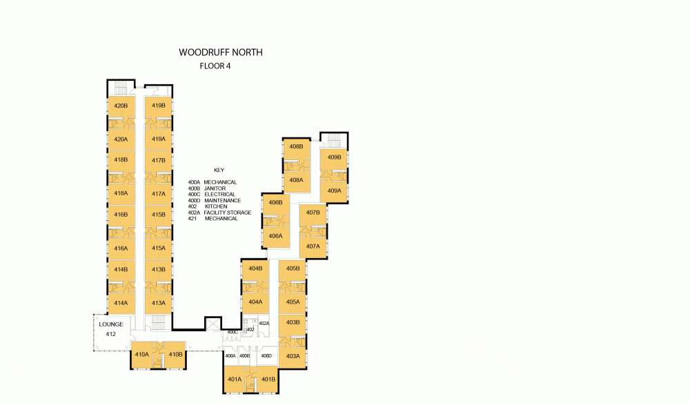 Woodruff North Fourth Floor Plan
