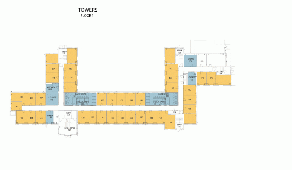 Towers Hall first floor plan