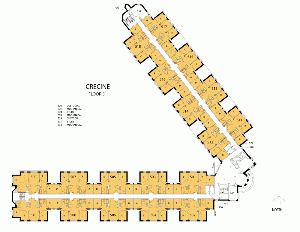Crecine Apartments fifth floor plan